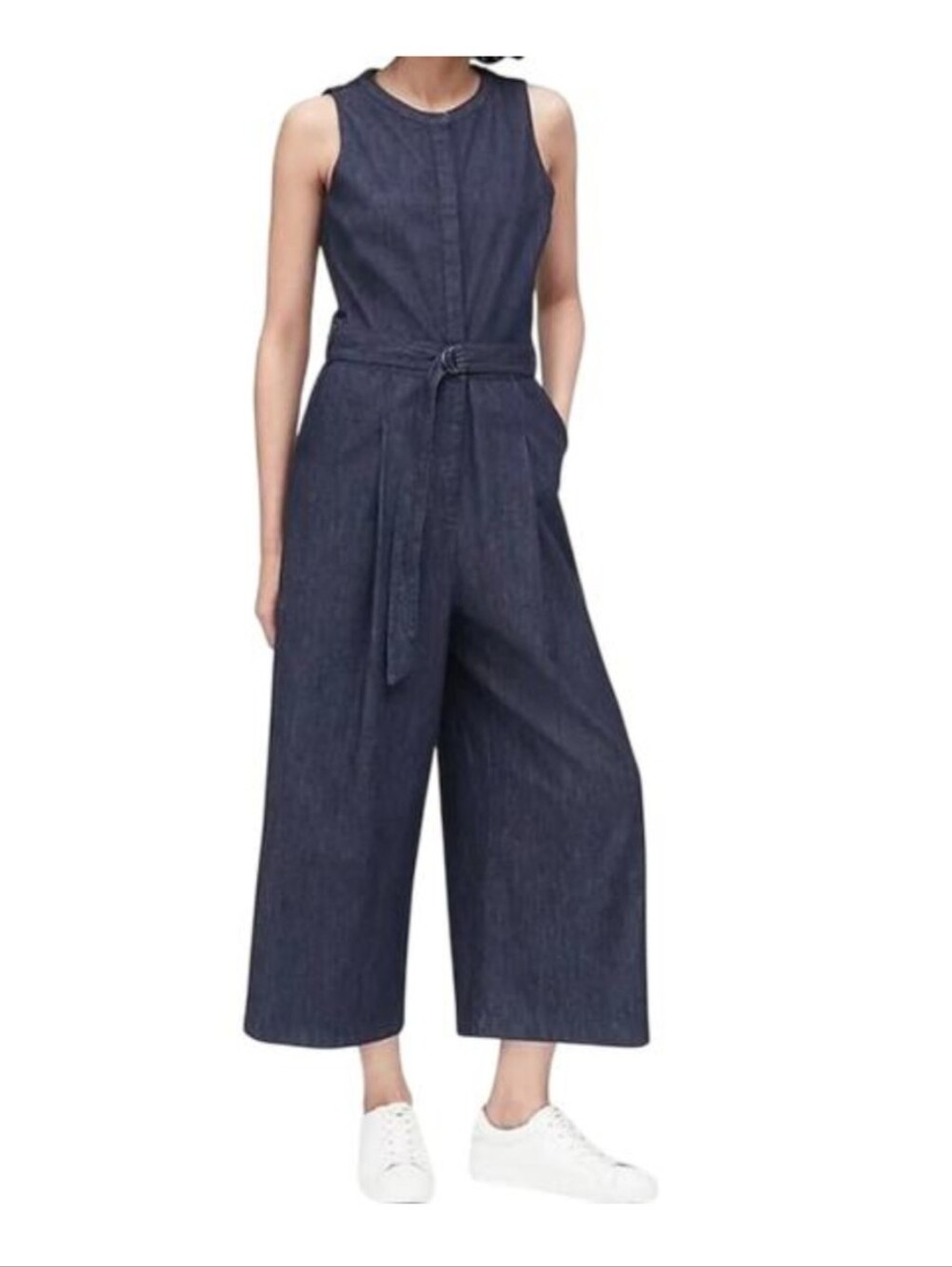 Banana Republic Wide Leg Sleeveless Denim Jumpsuit 12P